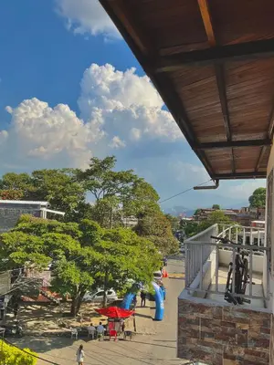 a view of a playground with a slide at Medellin Apartamento con hermosa vista in Medellín