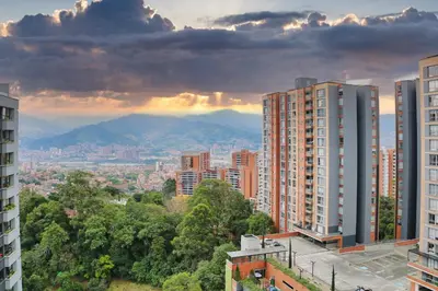 a view of a city with tall buildings at 2BR Luxe Cozy Views Las Brujas Envigado in Envigado