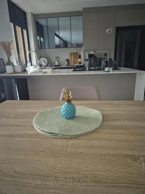 a blue pineapple sitting on top of a table at Laureles 11th Floor, Jacuzzi and AC in Medellín