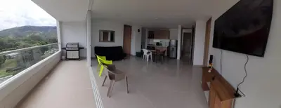 a living room with a view of a living room at Luxury apartment citadela di sole , santafe de antioquia in Santa Fe de Antioquia