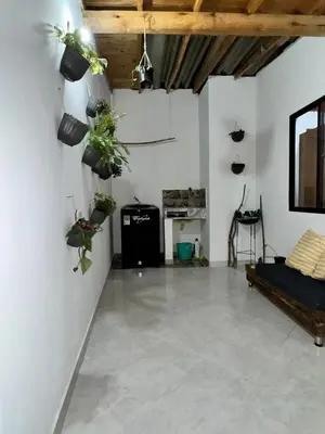 a living room with plants on the walls at Pedacito de cielo in Jardin