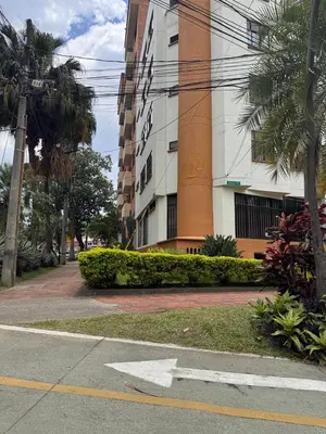 an empty street in front of a building at Nice place to stay in Medellín