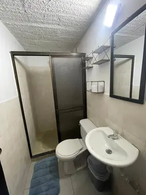 a bathroom with a toilet and a sink and a shower at Apartamento cerca al aeropuerto Olaya herrera in Medellín