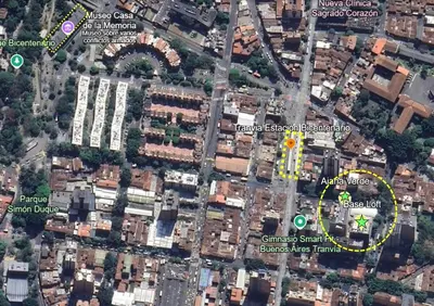a map of the proposed site of a mosque at Medellín Apartment Loft in Medellín