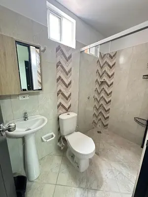 a bathroom with a toilet and a sink at Lorena Apartamento in El Peñol