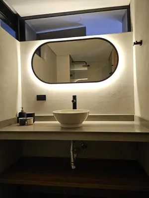 a bathroom with a sink and a mirror at 2402 Luxury apartment in Sabaneta in Sabaneta