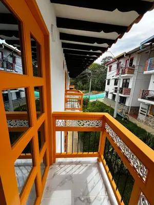 a view from the balcony of a house at Refugio Chamahua in Jericó