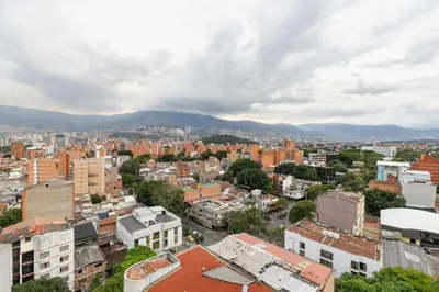 an aerial view of a city with buildings at Luxury Laureles-LA 70-Medellin Stunner in Medellín