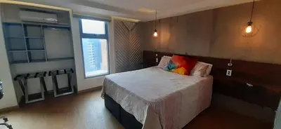 a bedroom with a bed and a window at Modern, Stylish, Awesome Locacion, Gorgeous Views in Medellín