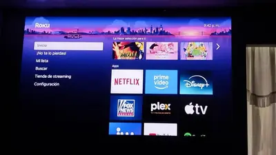 a television screen with different apps and websites at DESTINY Apto Central in San Rafael