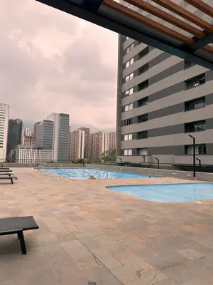 a swimming pool on the roof of a building at Apartamento en Medellín poblado in Medellín