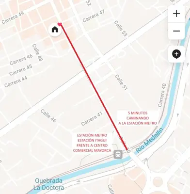 a map of the intersection of cameron street and cincinnati at Espectacular apartamento en Itagui in Itagüí
