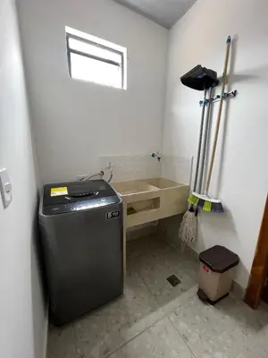a bathroom with a tub and a trash can at Casa Selva in San Carlos