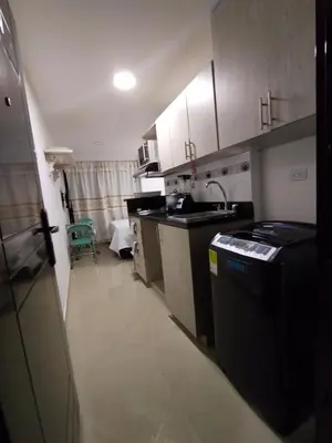a small kitchen with a sink and a dishwasher at Apartaestudio Ofisuite-Medellin in Medellín