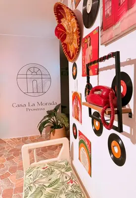 a room with a wall with a toy car on it at Casa La Morada in Medellín