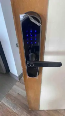 a doorhandle of a door with a glass door at Best location in El Poblado y Provenza in Medellín
