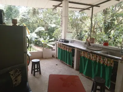 a kitchen with a sink and a counter top at Rincón del río in San Carlos