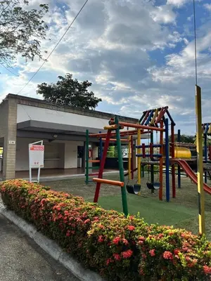 a playground in front of a gas station at Cabaña ciudadela premium San Jerónimo in San Jerónimo