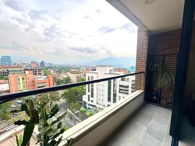 a balcony with a view of a city at SF501 Poblado Manila KBed Parking 247 security in Medellín