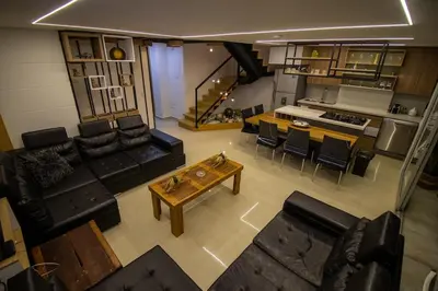an overhead view of a living room and kitchen at Penthouse Stay & Relax Itagui in Itagüí