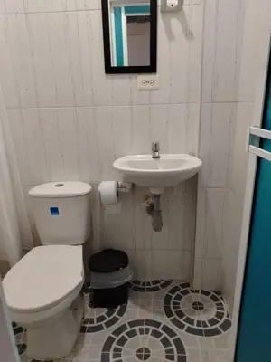 a bathroom with a toilet and a sink at Apartamento por noches en Doradal in Las Mercedes