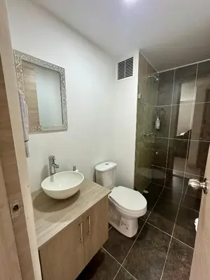 a bathroom with a toilet and a sink and a shower at Sector Turistico, Confort y Full Amoblado in Manizales