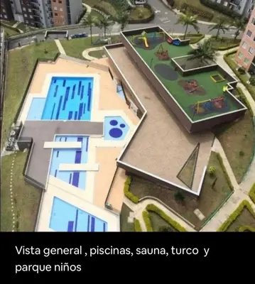 a rendering of a building with a pool and a playground at Ap entero en Rionegro cerca Aiport JMC ,Int in Rionegro