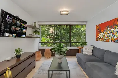a living room with a couch and a table at Ankara 401 - Modern and comfort Apt in Provenza in El Poblado