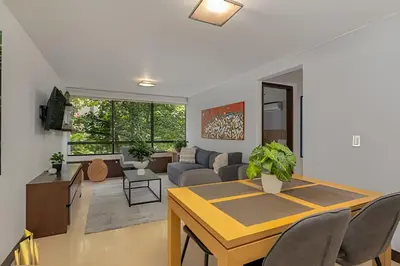 a living room with a couch and a table at Ankara 401 - Modern and comfort Apt in Provenza in El Poblado