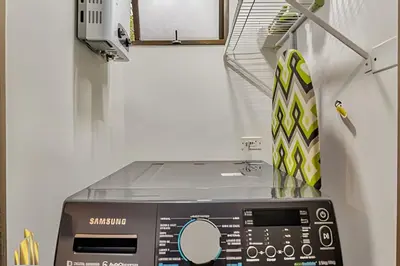 a toaster oven in a kitchen with a shelf at Ankara 402 - Private bright apt/ Provenza in El Poblado