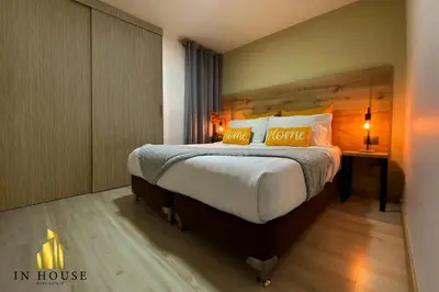 a bedroom with a large bed in a room at Ankara 702 - Sophisticated & clean apt in Provenza in El Poblado