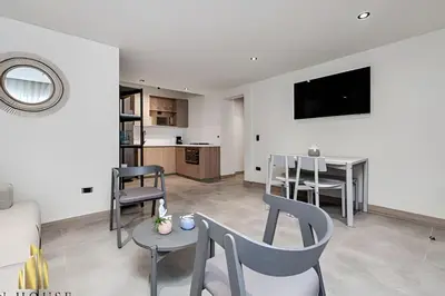 a living room with a couch and a table at Casa Solei 12-13 - Prestigious & Priv Apt/Bath Tub in El Poblado