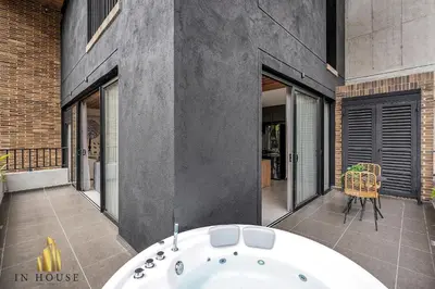 a bath tub sitting in the middle of a building at Morph 701 - Spacious apt City View Haven in El Poblado