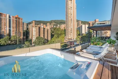 a swimming pool on top of a building at Provenza Life 1003 - Airy Loft with abundant light in El Poblado