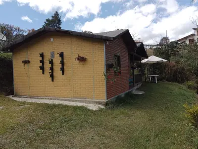 a building with crosses on the side of it at Casa Campestre en Guarne in Guarne