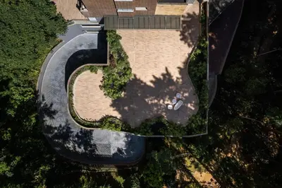 an overhead view of a house with a swimming pool at El Poblado, Balcony, Pool, Jacuzzi, Gym, Steamroom in Medellín