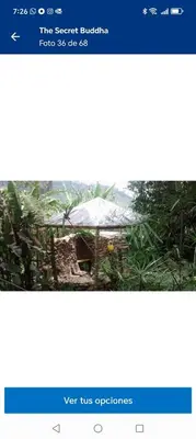 a screenshot of the search explorer page of a website at Artsy lush villa with jungle garden in the city in La Estrella