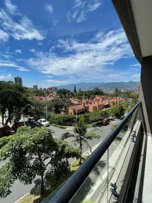 a view of a city from a balcony at Apartment with a balcony El Tesoro in Medellín