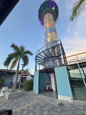 a control tower with a staircase on top of it at Casa refugio Natural in Puerto Triunfo