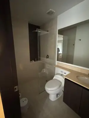 a bathroom with a toilet and a sink and a mirror at Hotel rioverde aparta suite cerca de aeropuerto JMC in José María Córdova International