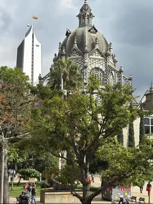 a building with a tree in front of it at Casa Madeira in Rionegro