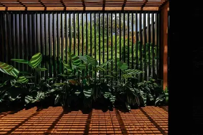 a group of plants in front of a fence at Sienna Casa del Lago in Guatapé