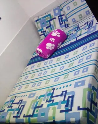 a bed with a pink pillow on top of it at Hotel Minorista plaza in Medellín