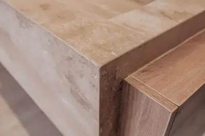 a close up of a wooden table with a wooden box at Modern & Elegant Loft in El Poblado 217 in Medellín