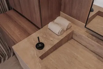 a bathroom with a shower with a towel at Modern & Elegant Loft in El Poblado 217 in Medellín