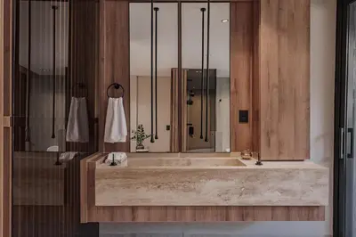 a bathroom with a large tub with a mirror at Premium Smart Loft with Alexa in El Poblado in Medellín