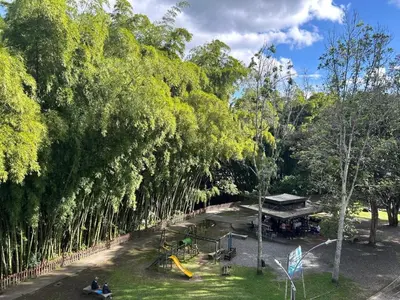 a park with a playground with a slide and trees at Apartamento Living La Ceja in La Ceja
