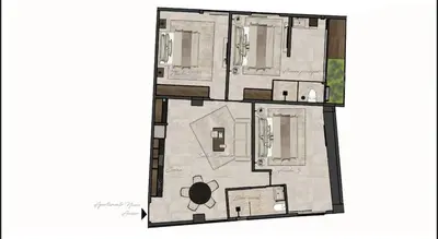 a drawing of a floor plan of a house at Moderno y luminoso apartamento de 3 habitaciones 314 in Medellín