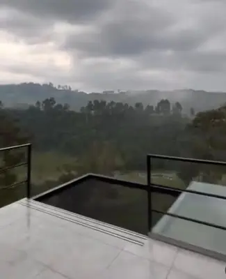 a view from a room with a view of a mountain at Glamping La Maestranza con desayuno incluido in Estación El Salto
