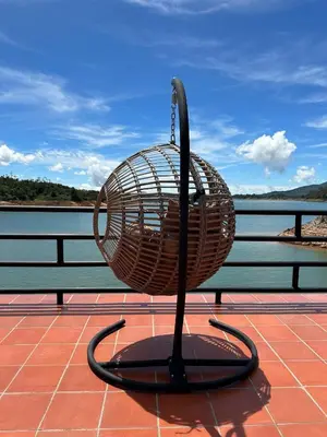 a basket chair sitting on top of a roof at Villa Santa Luz in La Pradera